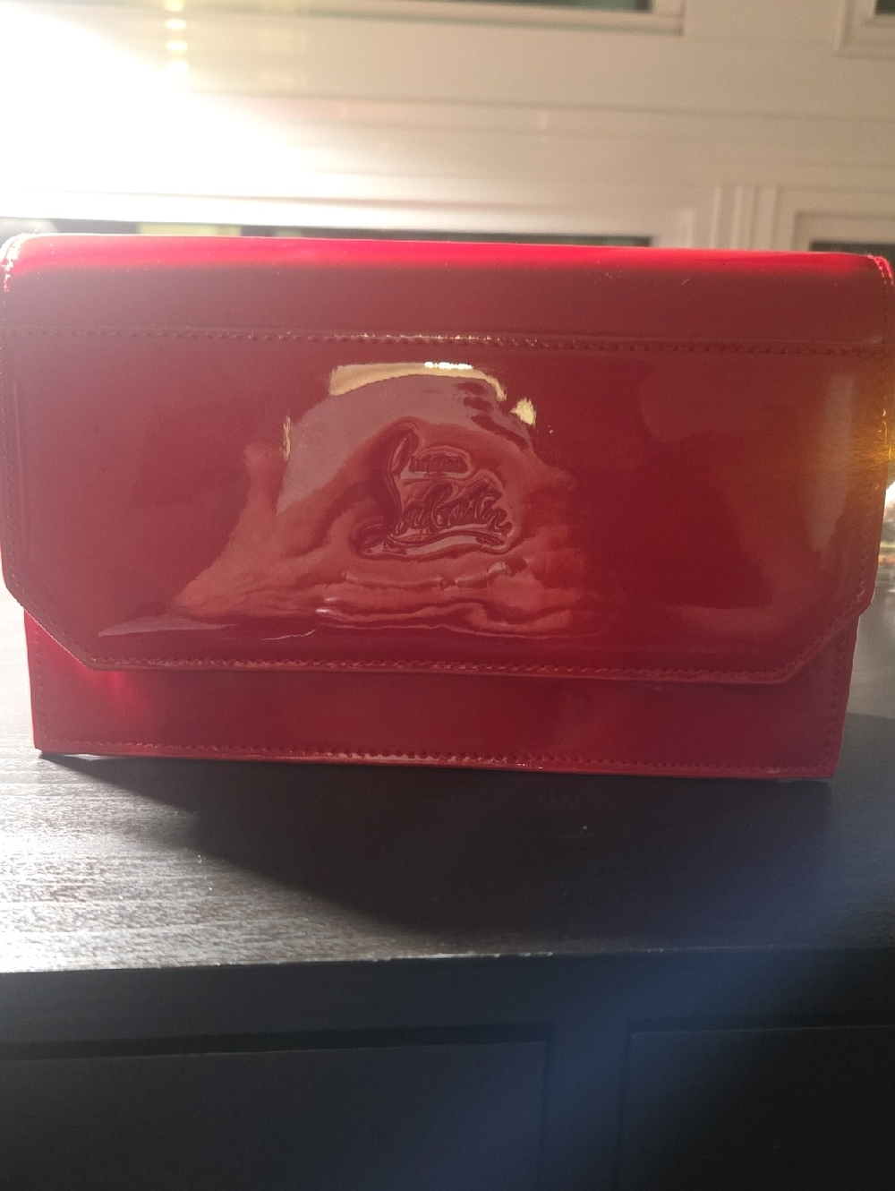 Christian Louboutin Glossy Red Patent Envelope Clutch